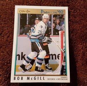 1992 San Jose Sharks Bob McGill Hockey Card #8 Defense NHL Vintage OPC